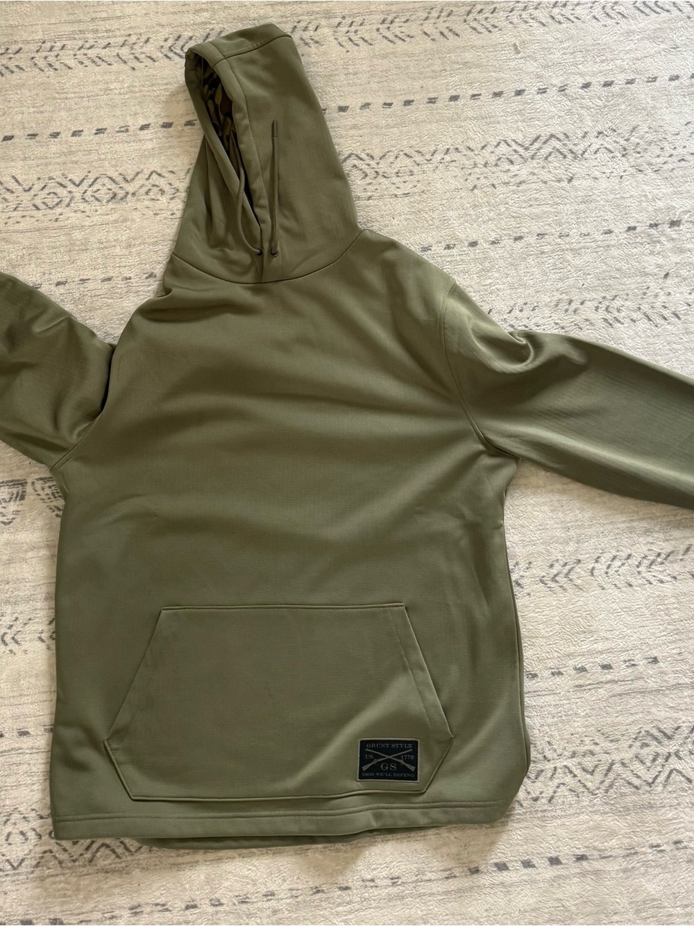 Grunt Style Olive Green Hoodie with Patch Logo